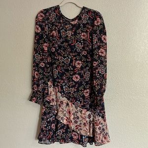Eliza J navy, mixed floral dress